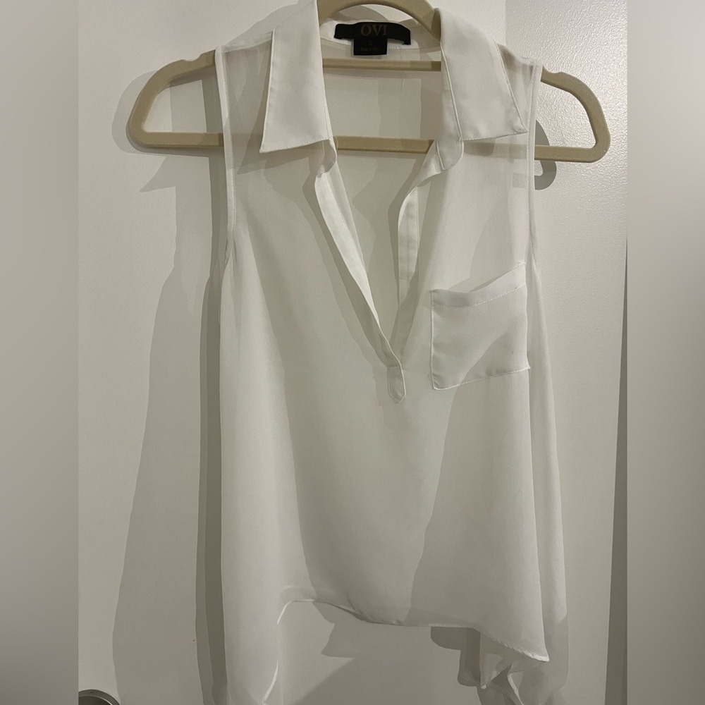 *Ovi* white see-through blouse